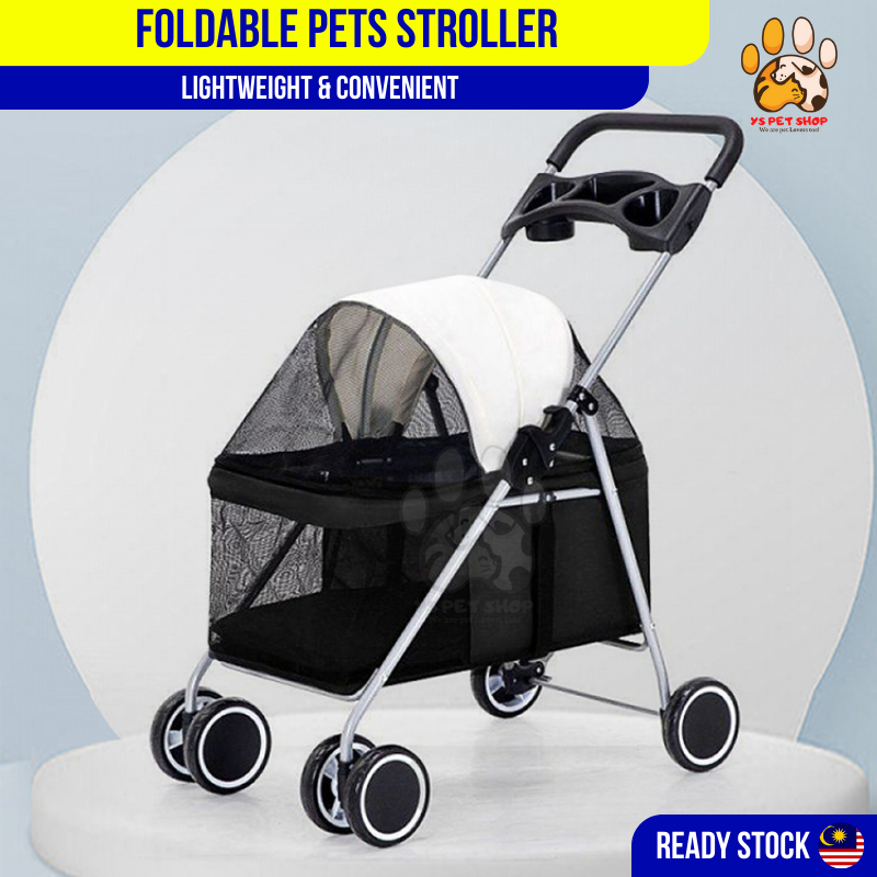 YSPET Pet Japanese Luxury Trolley Foldable Pets Stroller Puppy Stroller