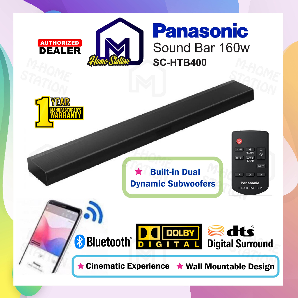 Panasonic Soundbar Built-in Subwoofers All-in-One Cinematic Experience SC-HTB400GAK [ SC-HTB400 ] / LG  Sound Bar