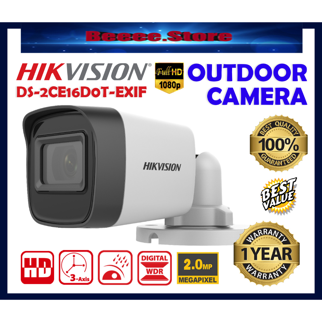 Hikvision Ds 2ce16d0t Exif 2 0mp 3 6mm Bullet Camera 2mp Bullet Outdoor