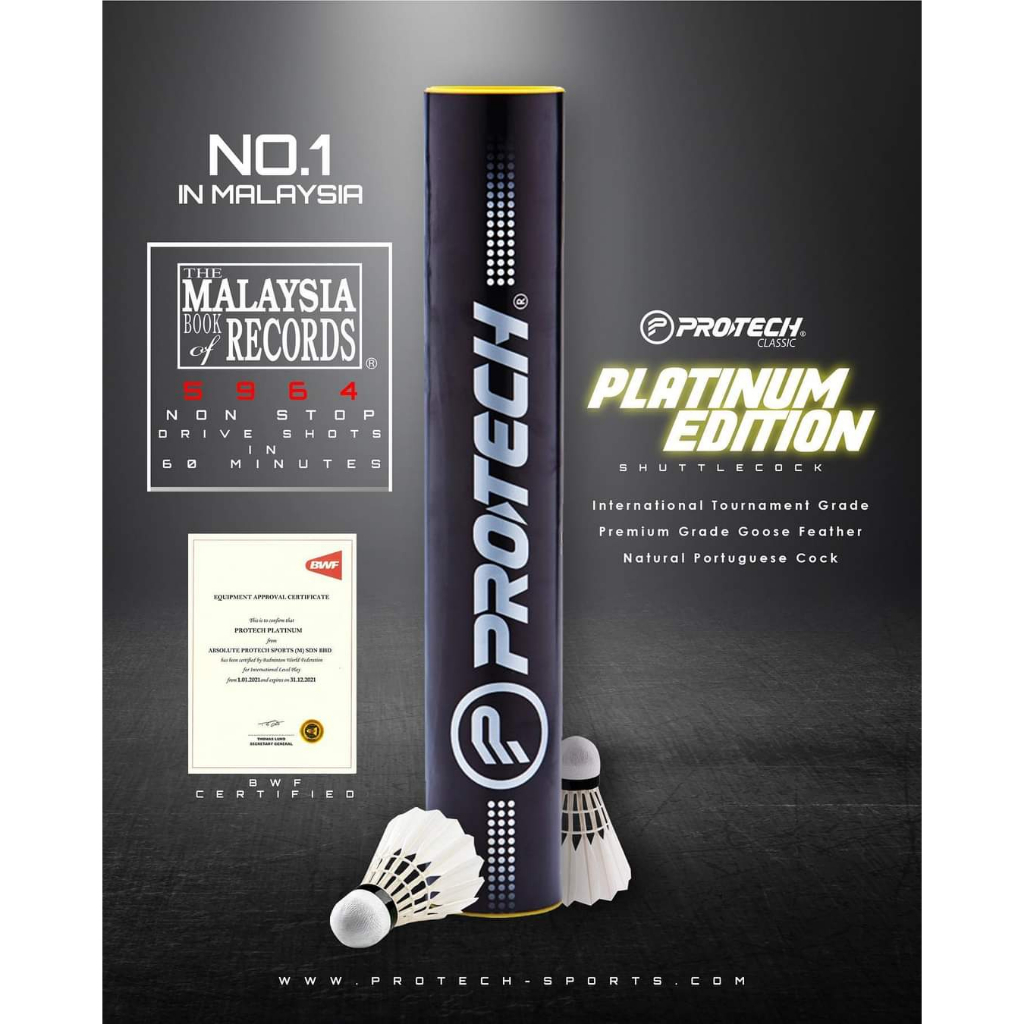 PROTECH(1TUBE)SHUTTLECOCK PLATINUM EDITION | Shopee Malaysia