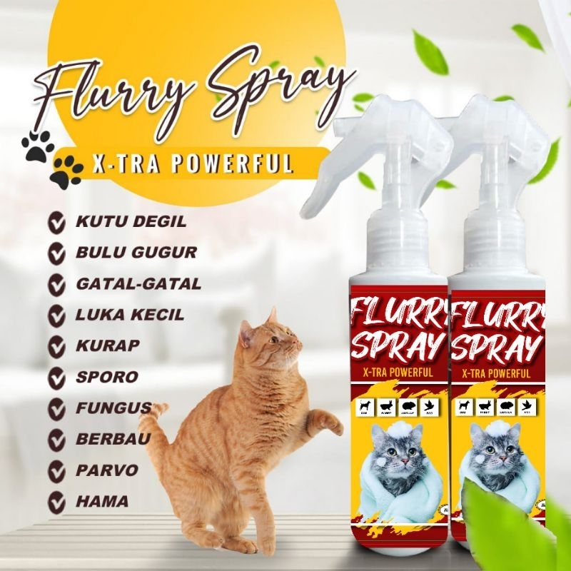 Ubat Kurap Kucing Fungus Hama Sporo Luka Kutu Berbau Gatal Spray Kurap