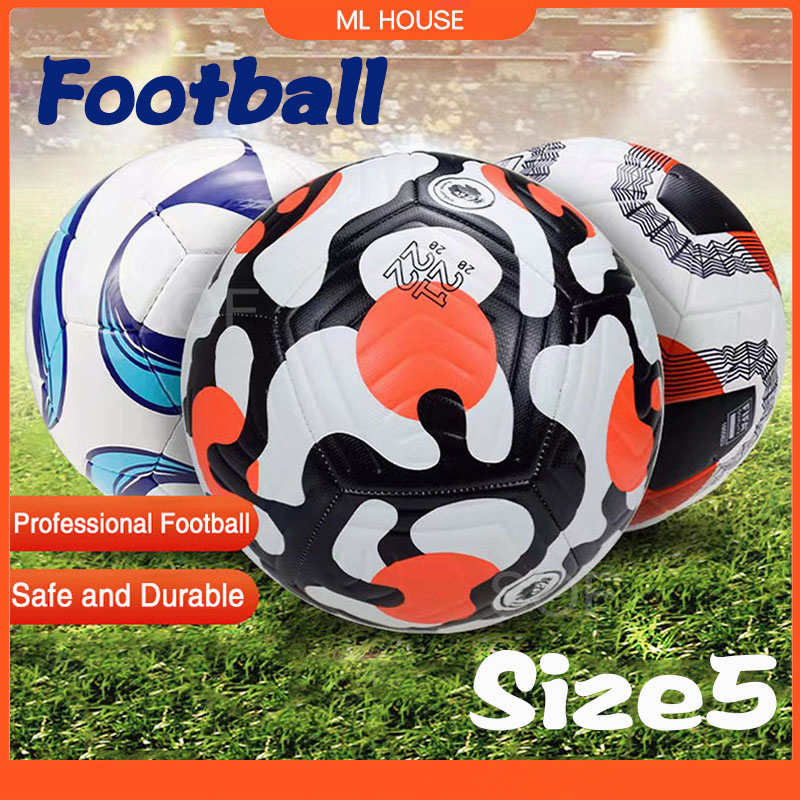 High Quality Soccer Size 5 Bola Sepak/Padang AntiSlip Soft PU Leather Soccer Football
