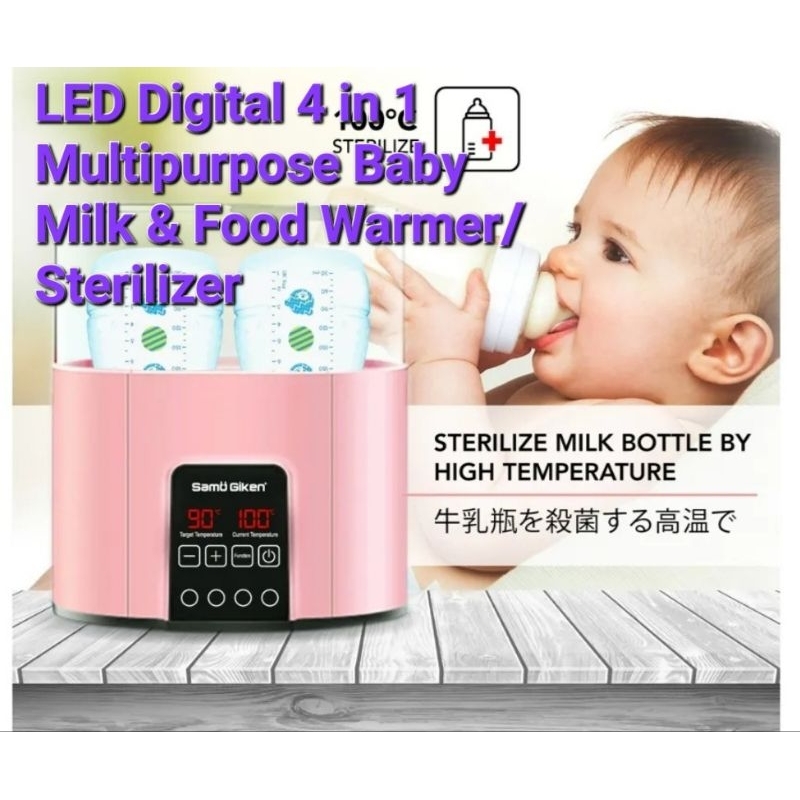 Baby Milk Warmer / Bottle Sterilizer Multifunction Smart LED Digital Smart 4in1 Double Pemanas Botol Susu/ Makanan Bayi