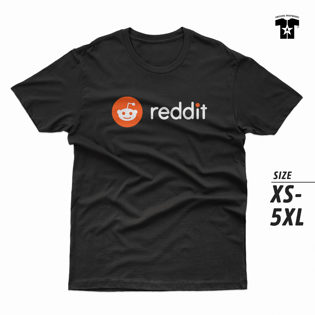 Baju Reddit T shirt Reddit Icon Tee Shirt Round Neck Short Sleeve Black White Tshirt