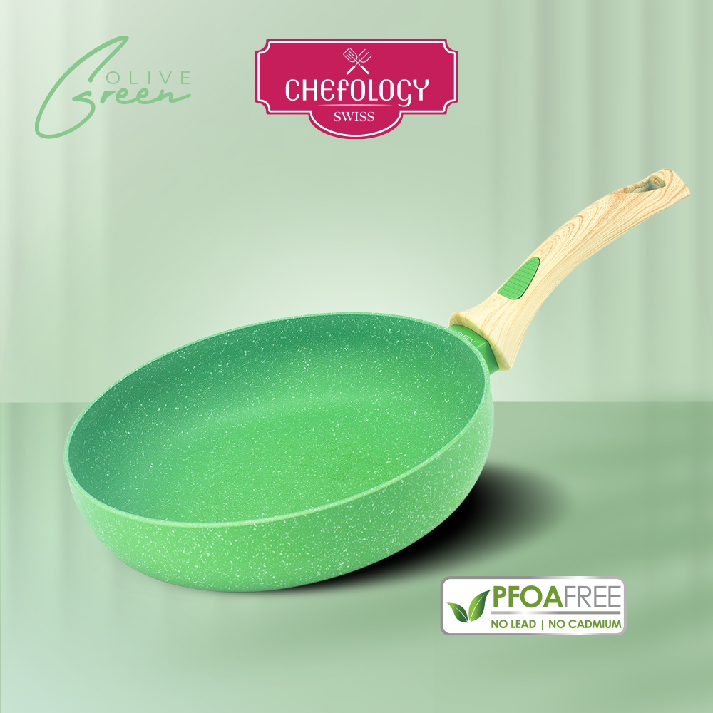[OASIS SWISS] CHEFOLOGY OLIVE GREEN 24CM OPEN DEEP FRY PAN Shopee Malaysia