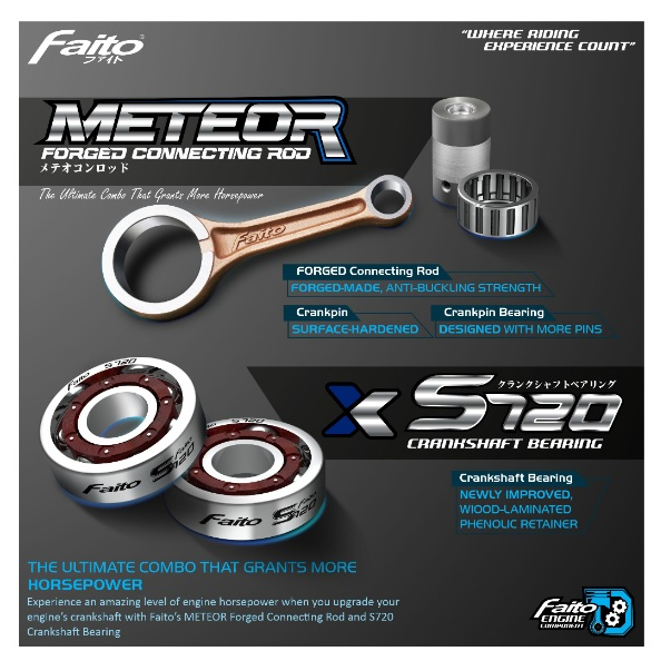FAITO LC135 Y15/ LC5S METEOR CON ROD + CRANKSHAFT FIBER BEARING SET (S720) Shopee Malaysia