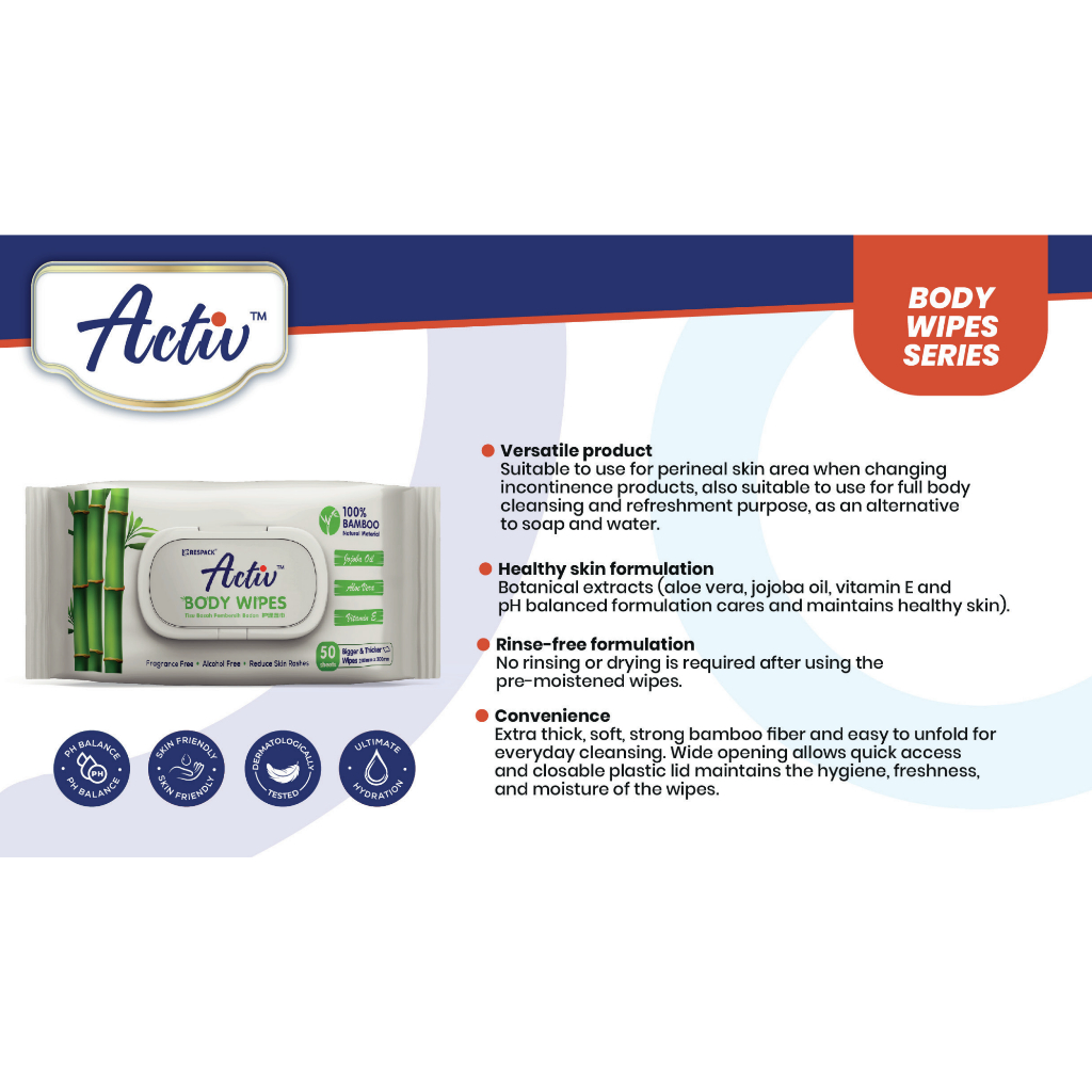 RESPACK ACTIV Body Wipes 50's/PACK | Shopee Malaysia