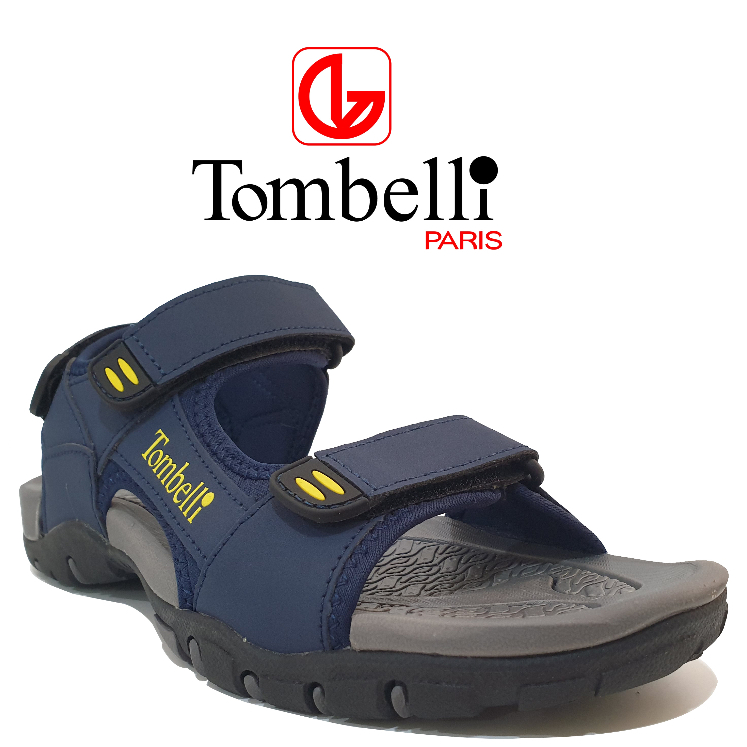 Tombelli Faux Leather Velcro Strap Men Sport Sandal Shoes Black/Navy HXTM9025 Shopee Malaysia