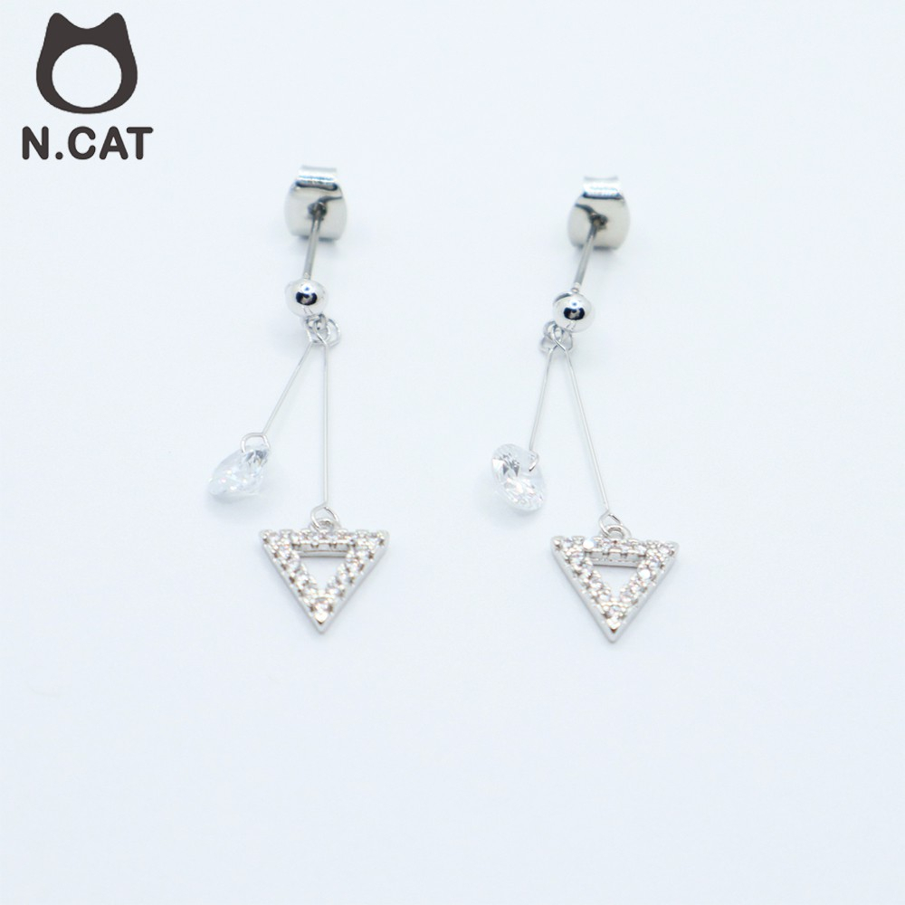 [N.CAT] No. 1 Korea Brand / Gold Plated Earrings / DROP & TRIANGLE / Silver & Rose Gold Color / 16208517