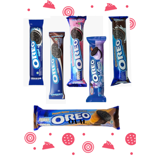 Oreo Sandwich Cookies 119.6g - Vanilla/Chocolate/Strawberry/Ice Cream/Dark & white / Peanut Butter & Chocolate