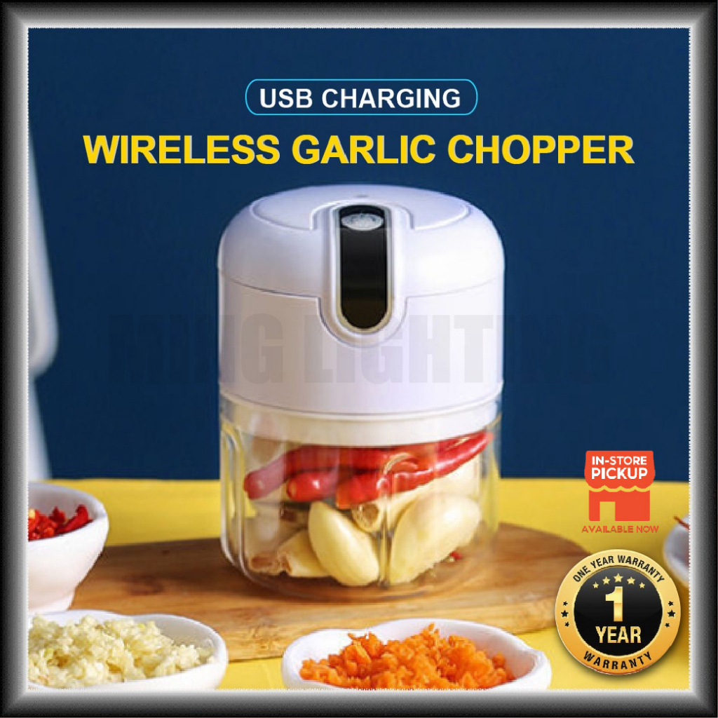 Wireless Garlic Chopper Electric USB Rechargeable Mini Blender Masher Crusher Meat Mincer Mesin Pengisar Bawang Daging