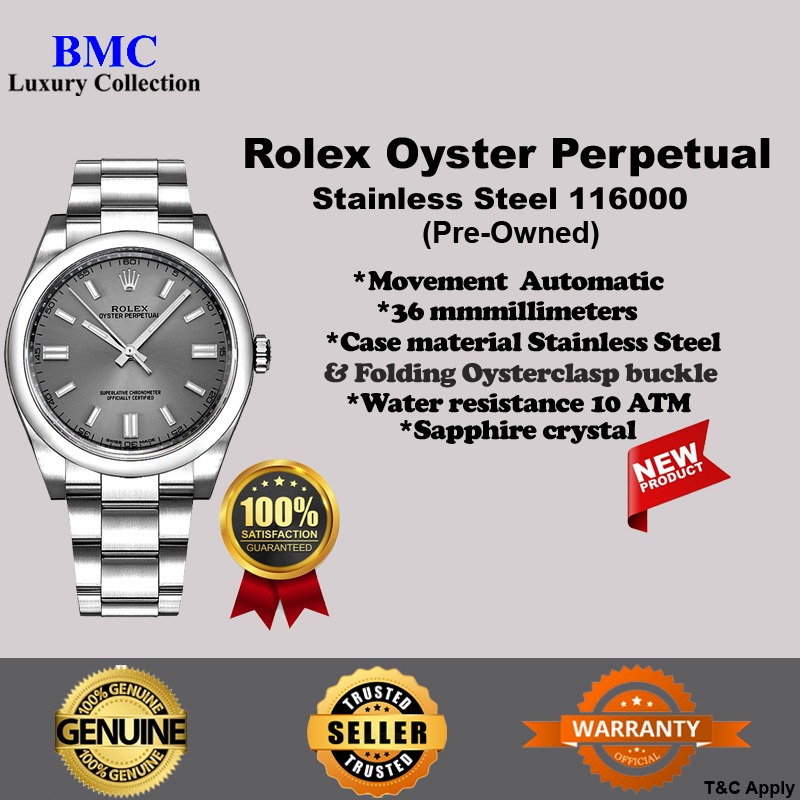 Rolex Oyster Perpetual 36Mm 116000 Stainless Steel Watch Steel(Pre-Owned)
