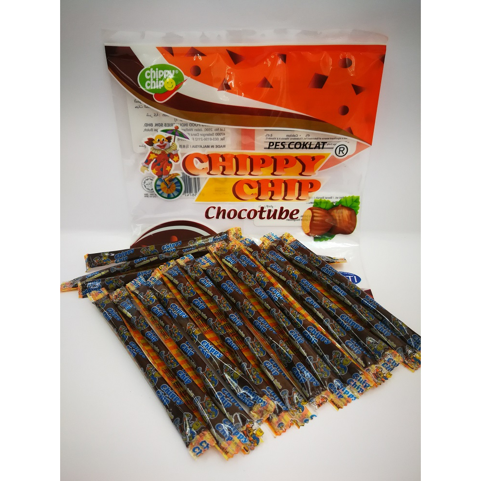 Se7en Chippy Chip Choco / Durian / Strawberry / Koko Tube (80 Pieces) Choki Ice Cream Malaysia Cocoaland Halal