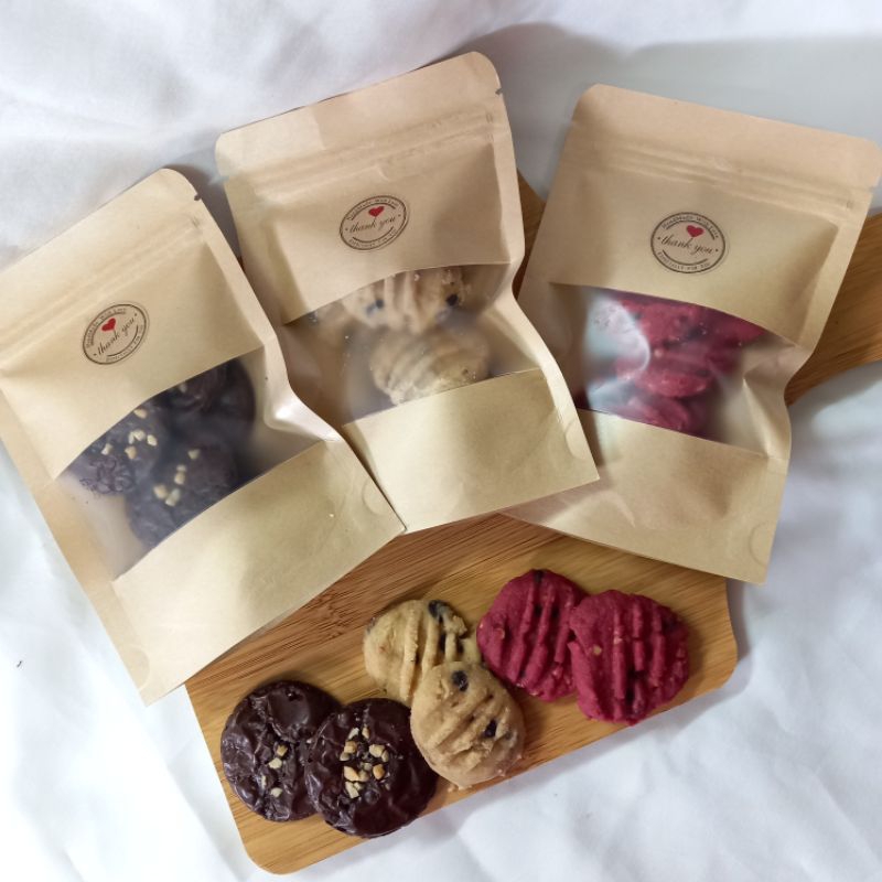 Cookies 5pcs Doorgift Kahwin Goodies Murah Homemade Biscuits Brownies Cookies Red Velvet Chocolate Chip