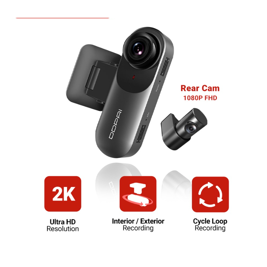 DDPAI Mola N3 Pro Front and Rear 1600P HD Dash Cam w/ 32gb Memory Card
