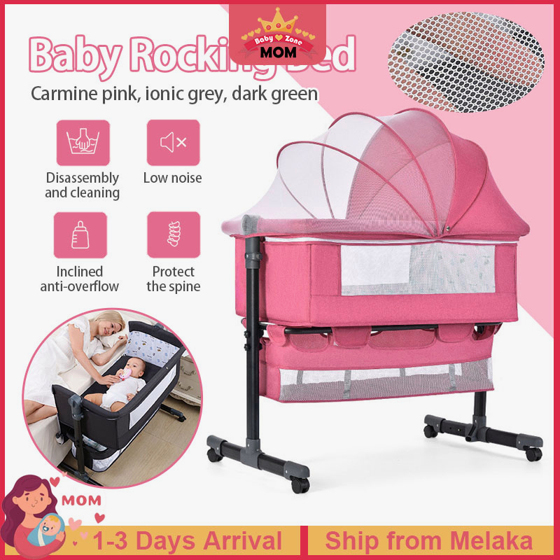 Multifunctional Baby Crib Foldable Baby Bed With Diaper Table Cradle Rocker Travel Game Bed