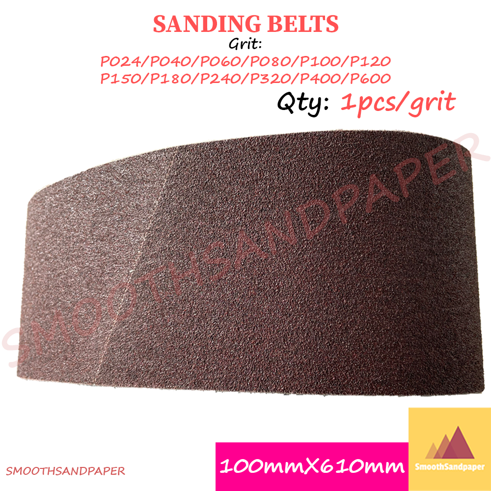 Sanding Belts Aluminium Oxide Kertas Pasir 100mmX610mm (4"X24") 4寸手提坦克机木工家具打磨抛光砂带 image 2