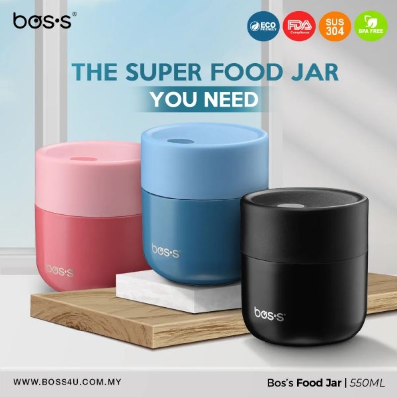 BOS'S Stainless Steel Insulated Food Jar 550ml BP055FC Shopee Malaysia