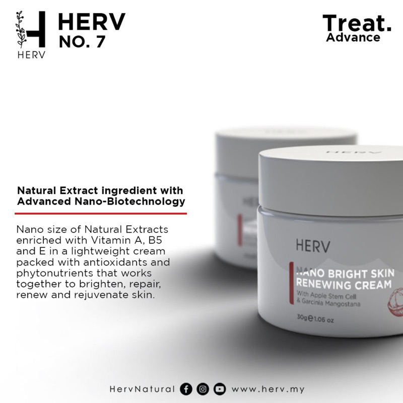 HQ HERV NanoBright Skin Renewing Cream No.7 | Natural Skincare | Glowing | Flawless