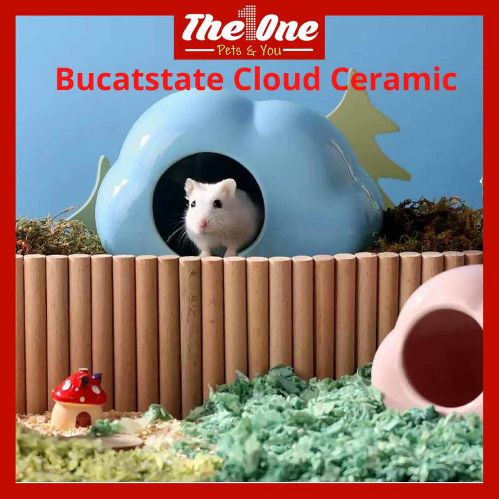(Malaysia Stock) Bucatstate Hamster Cloud Ceramic Hideout House Dwarf