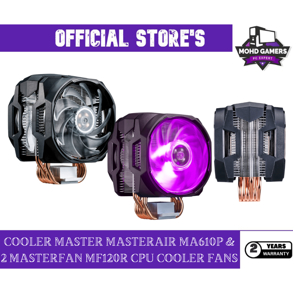 COOLER MASTER MASTERAIR MA610P & 2 MASTERFAN MF120R CPU COOLER FANS
