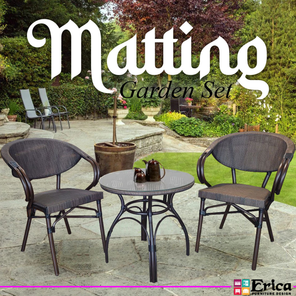 FREE SHIPPING Matting 1+2 Outdoor Garden Set/ 1+2 Garden Set/ Plastic Rattan Set