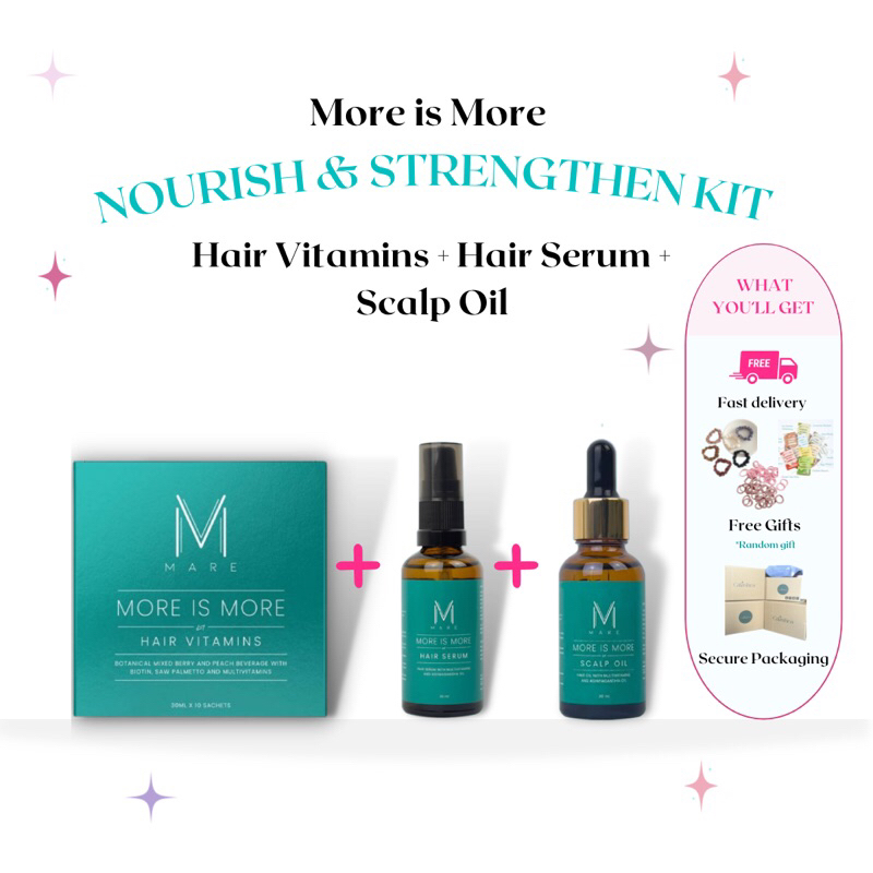 (Nourish & Strengthen Kit) More is More Hair Serum + Scalp Oil + Hair