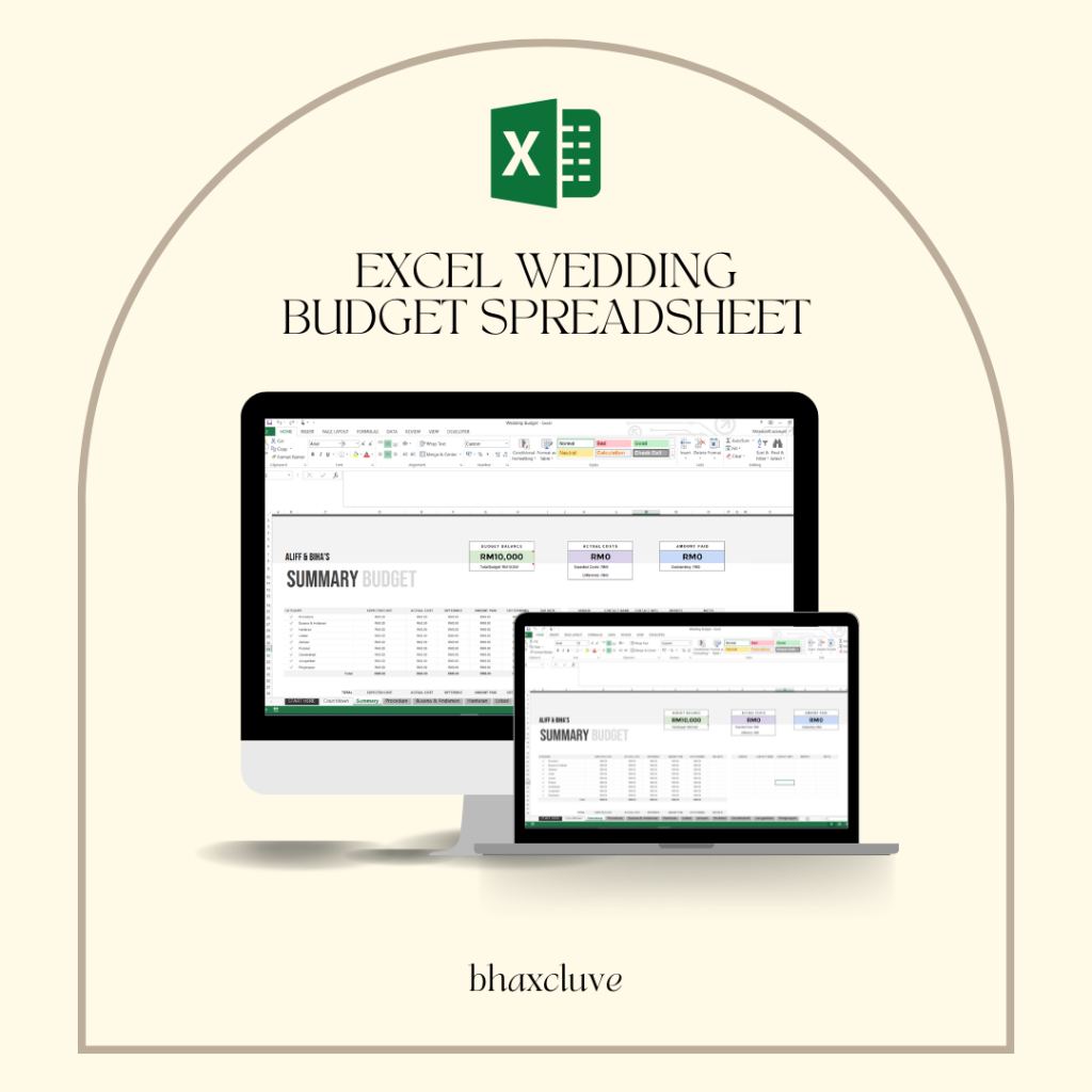 Murah Excel Wedding Kahwin Checklist Planner Book Viral Murah (Excel Format)