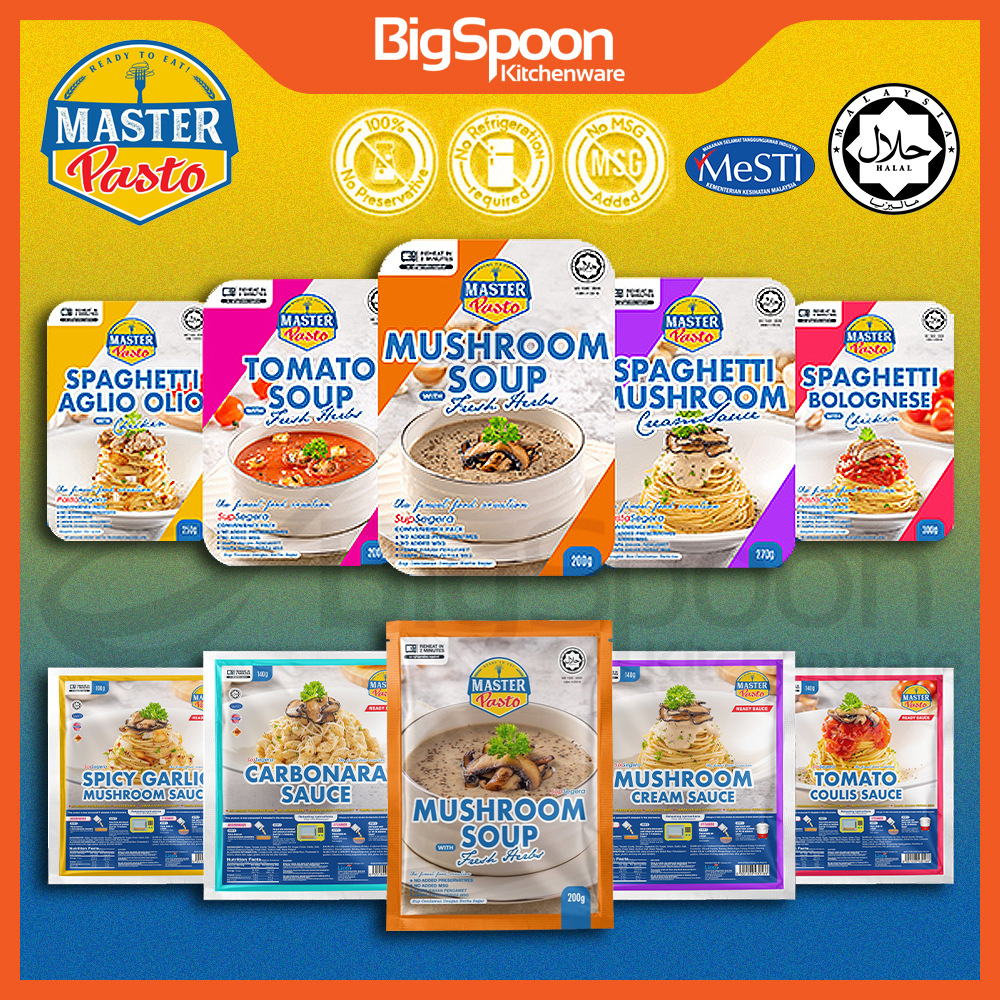 [HALAL] MASTER PASTO Instant Mushroom Soup Spaghetti Noodle Pasta Sauce Paste Ready Meal Food To Eat 即食蘑菇汤意大利面酱料