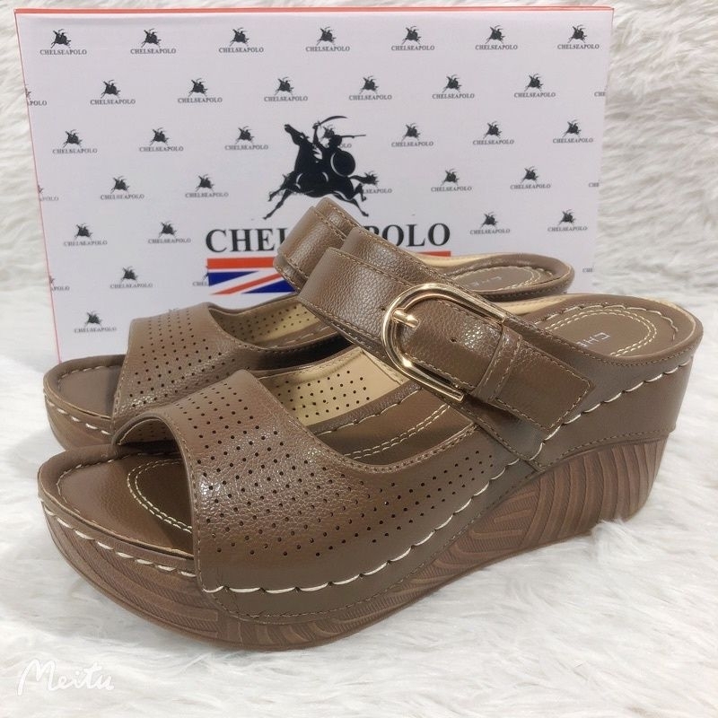 Polo Women Sandal, Pure Leather, Tapak Jahit, Comfortable, Durable, Raya Sale