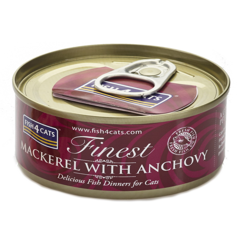 Fish 4 Cats Finest Mackerel W Anchovy (70g)