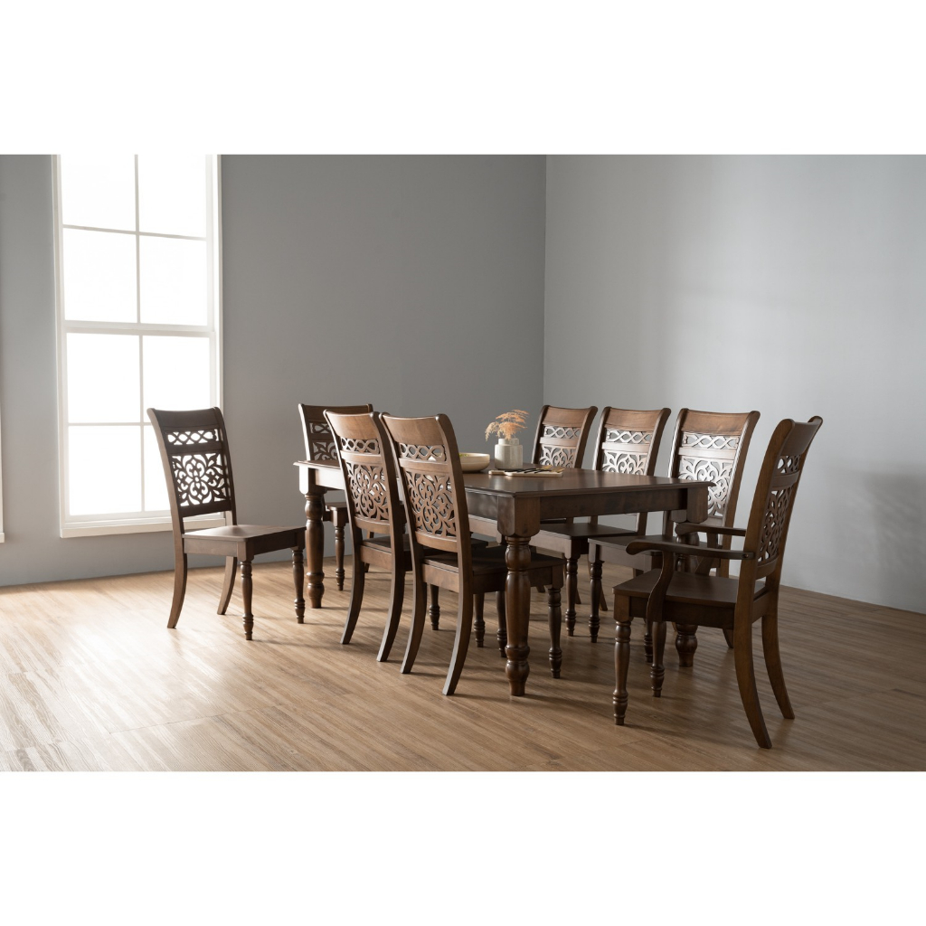 RISTA 2M Wood Dining Table 6 Seater Dining Table 8 Seater Dining Table