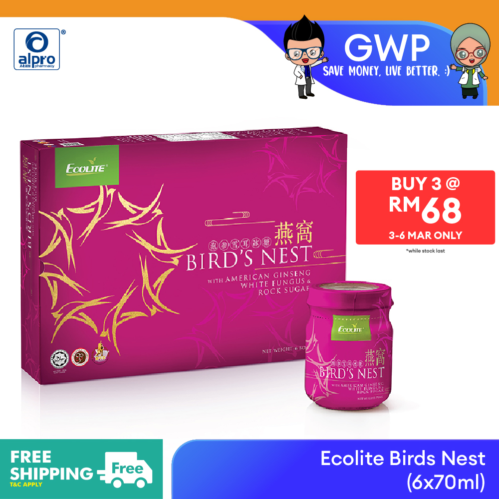 Ecolite Birds Nest with American Ginseng, White Fungus & Rock Sugar