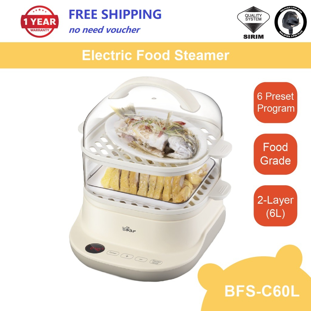 Bear Steamer Electric Food Steamer Multi cooker 2layers Steamer Tudung