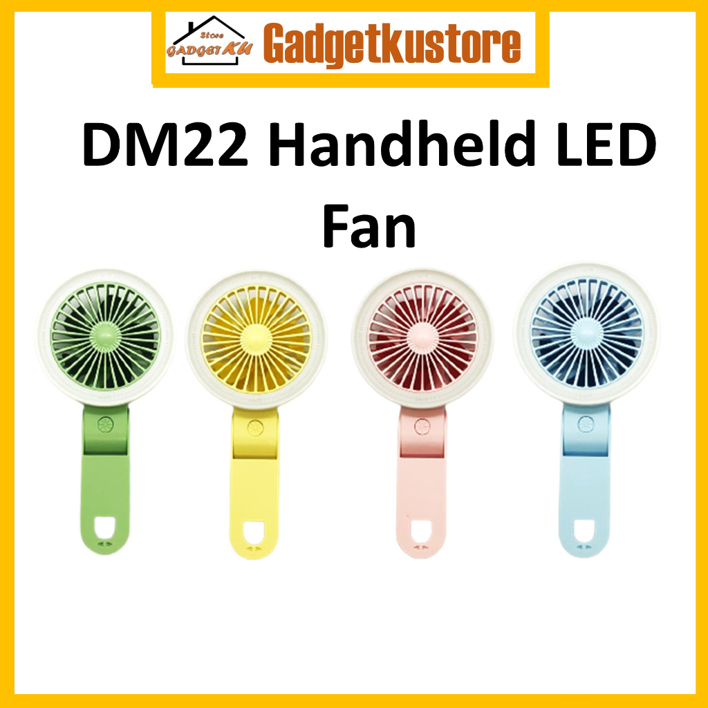 DM22 Mini Portable Handled Fan | Desktop Fan | Hand Free Fan with Build-in Rechargeable Battery With Ring Light Led Fans