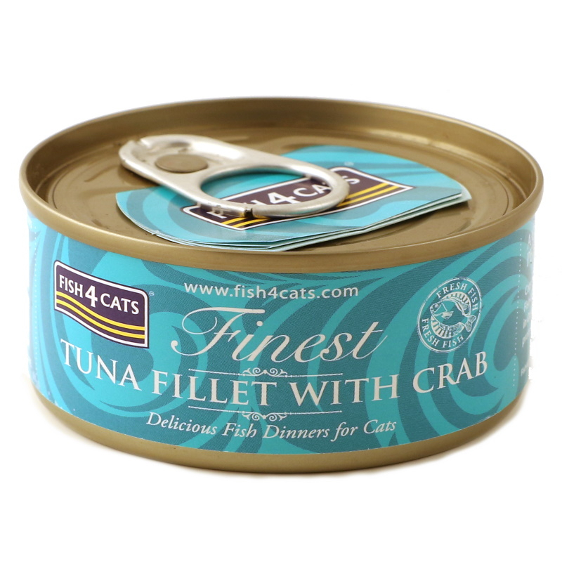 Fish 4 Cats Finest Tuna Fillet With Crab (70g)