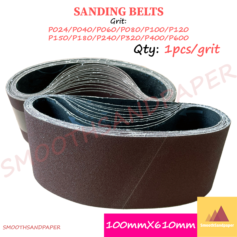 Sanding Belts Aluminium Oxide Kertas Pasir 100mmX610mm (4"X24") 4寸手提坦克机木工家具打磨抛光砂带 image 3