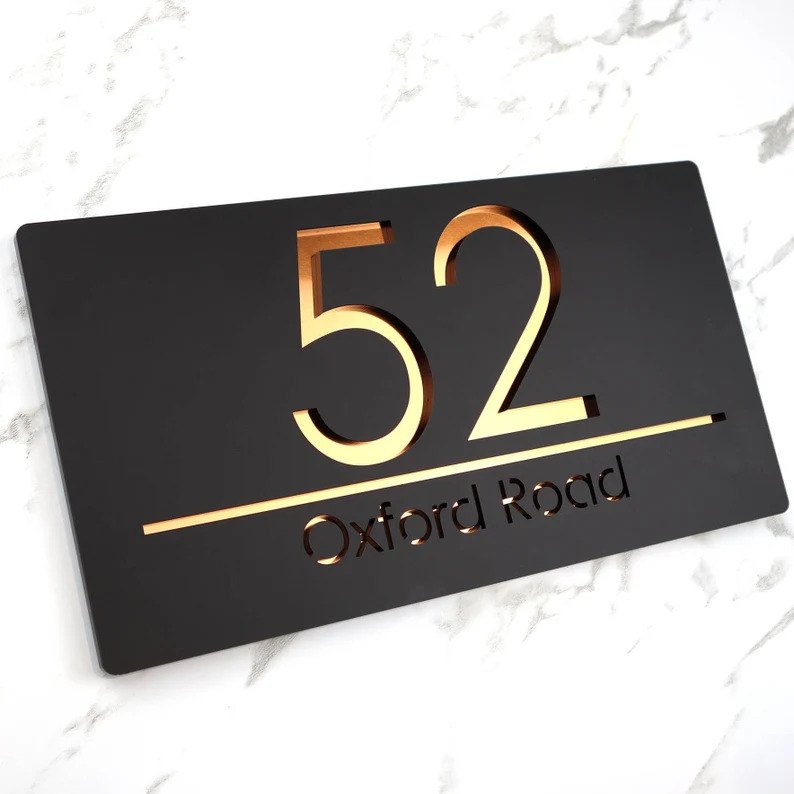 NOMBOR PLAT RUMAH MODEN < PREMIUM DESIGN > Modern House Number Plate Acrylic Double Layer
