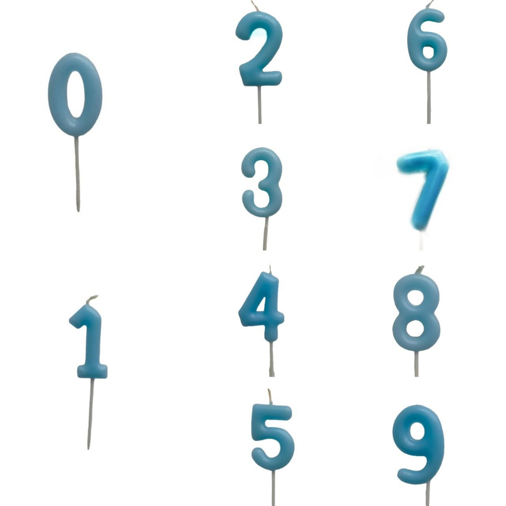 Candle Birthday Number Blue Pink Colour 1pcs