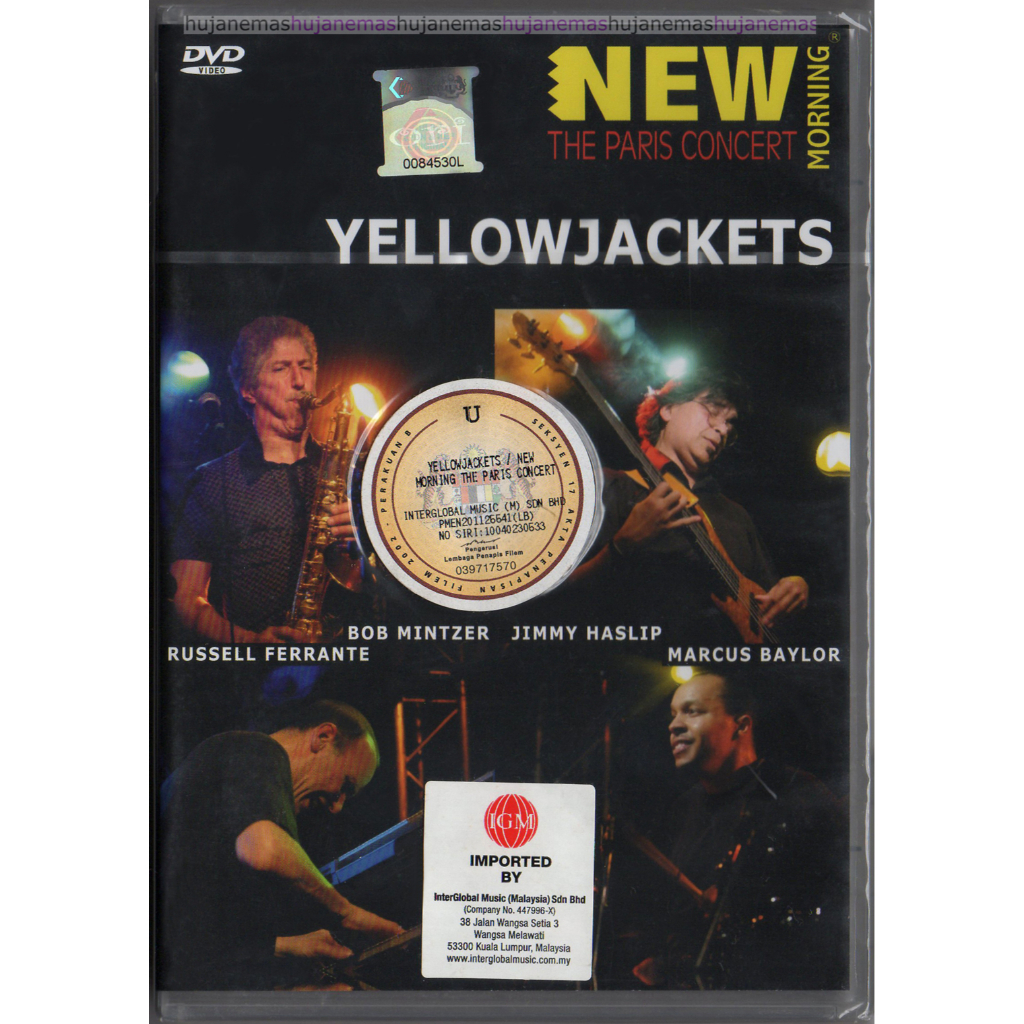 YELLOWJACKETS New Morning - The Paris Concert 2009 INTERGLOBAL MUSIC / EU DVD (JAZZ FUSION) IMPORTED