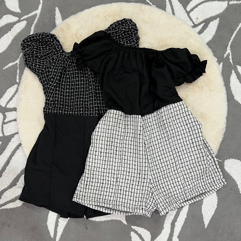 现货小香风连体裤 Women Big Size Cloths Chanel Style Plus Size Jumpsuit TC00105