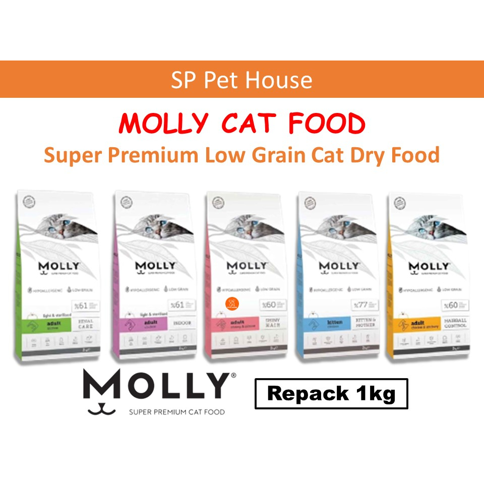*REPACK 1kg* Molly Super Premium Cat Food (Made In Turkey) / LOW GRAIN