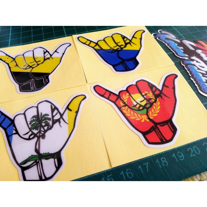 STICKERS TANGAN BENDERA NEGERI PERLIS KEDAH PERAK PULAU PINANG STICKER PRINT PANTUL CAHAYA