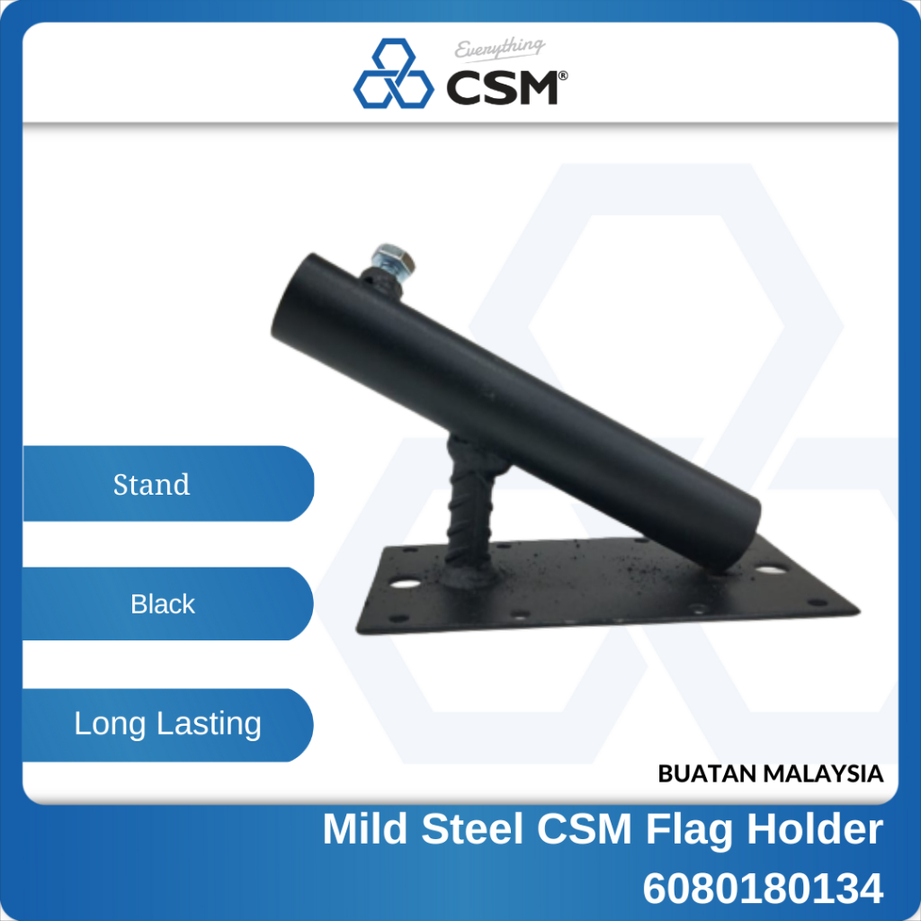 CSM Black Mild Steel Flag Holder / Antenna Aerial Bracke Flag Holder Tapak Batang Tiang Antena Besi Pemegang Bendera