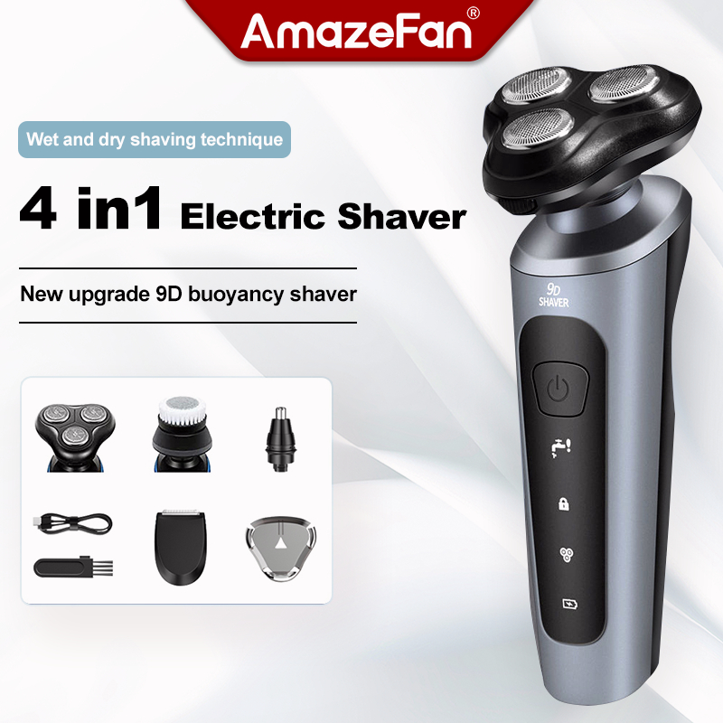 AmazeFan 4in1 Electric Shaver Machine Man Nose Hair Trimmer Pencukur Misai  Pencukur Bulu Hidung Pisau Cukur 電動 剃须刀 鼻毛修剪器