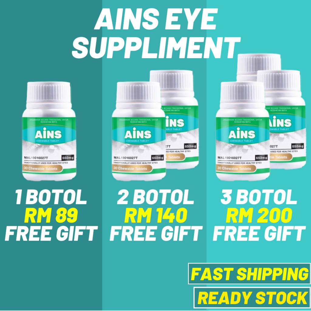 【100% ORIGINAL】AINS Vitamin Mata Supplement Rabun Mata Eye Care Rawat Masalah Mata Anda