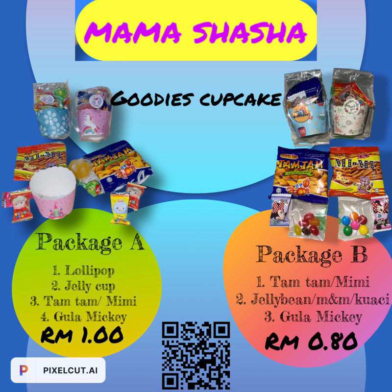 Cupcake Candy Doorgift/GOODIES BAJET murah Premium Mama shasha Doorgift for Birthday/Akikah/Wedding/Others Event