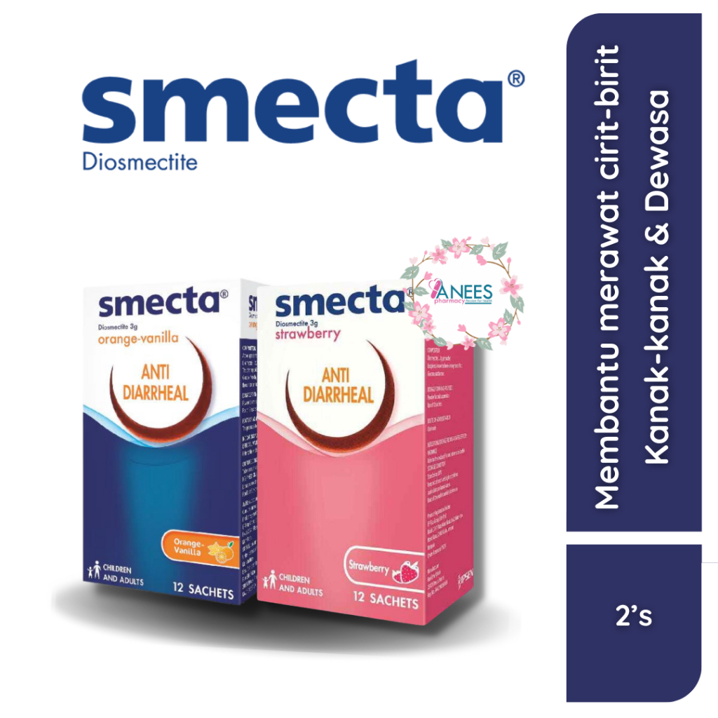 Smecta Orange / Strawberry 3g x 12s (for Diarrhea) Shopee Malaysia