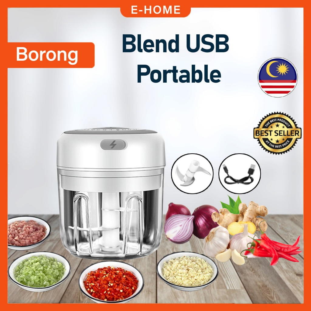 [MURAH] Pemotong Bawang Putih Garlic Chopper Mesin Tekan Automatic Masher Portable USB Charging Blend Ginger Chilli
