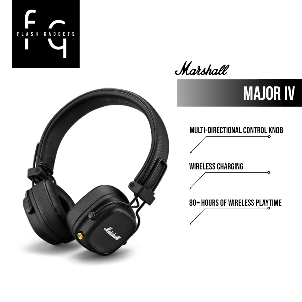 Marshall Major IV Casque Audio Bluetooth - Noir • MediaZone Maroc